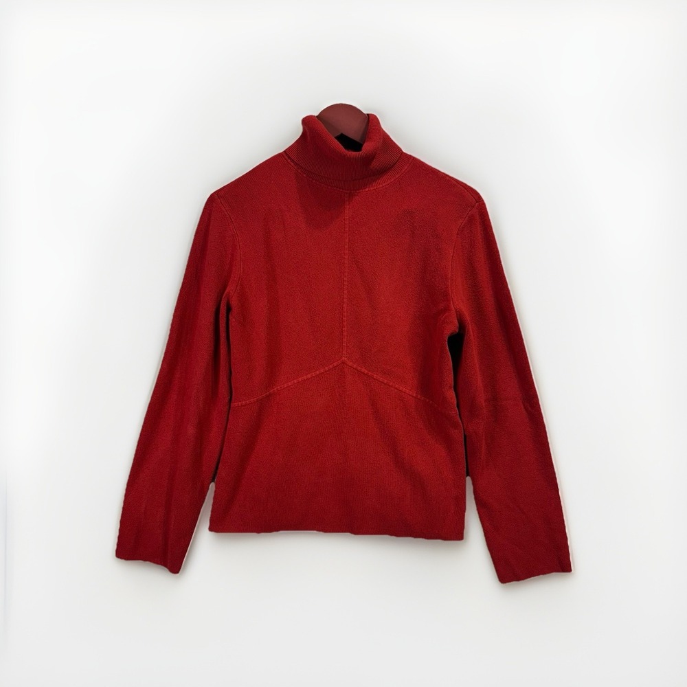 Alfani Sweater Womens L Red Turtleneck Long Sleeve Pullover Classic Winter Top